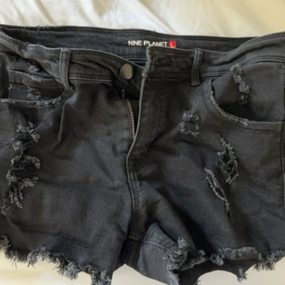 🌎Nine Planet 🌎 Black Shorts